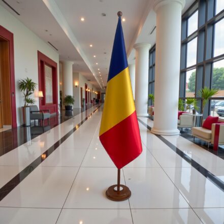 socle drapeau roumanie