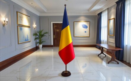 socle drapeau roumanie