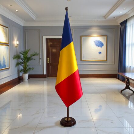 socle drapeau roumanie