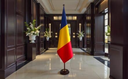 socle drapeau roumanie